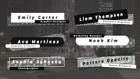 【Prテンプレ】ネームテロップにも!模様つきローワーサード(.mogrt)