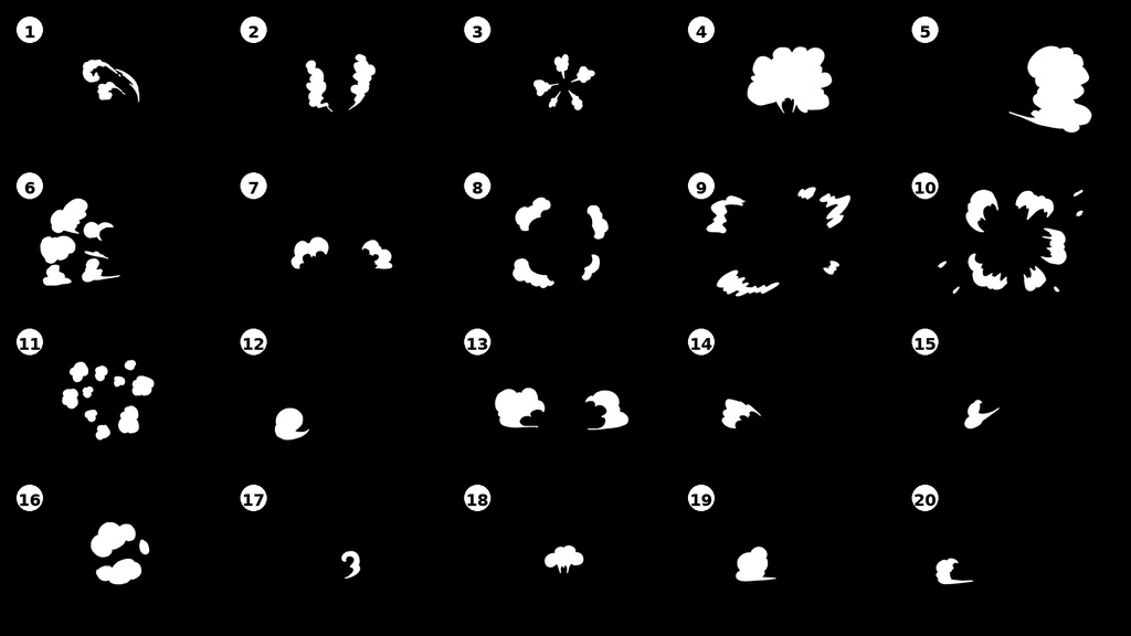【MOGRT/AEP】手書きの煙アニメーションパック20 + 背景透過MOV