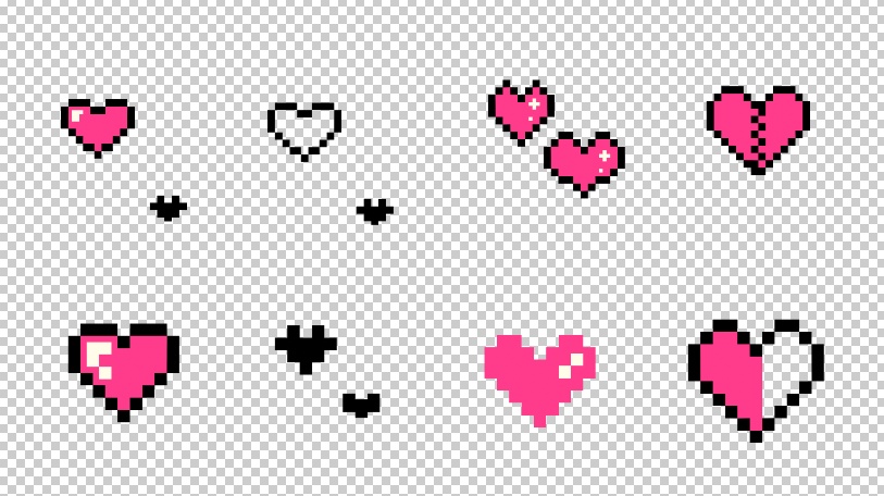 【MOV / AEP / MOGRT】8bitドット絵タッチのアニメーション素材 全26種セット|背景透過MOV・After Effectsプロジェクト・Premiere Pro MOGRT