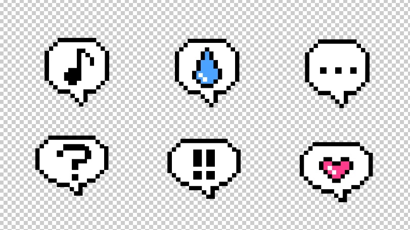 【MOV / AEP / MOGRT】8bitドット絵タッチのアニメーション素材 全26種セット|背景透過MOV・After Effectsプロジェクト・Premiere Pro MOGRT