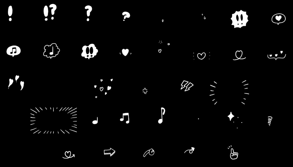 【MOV / AEP / MOGRT】手描き風 かわいいリアクションアイコン