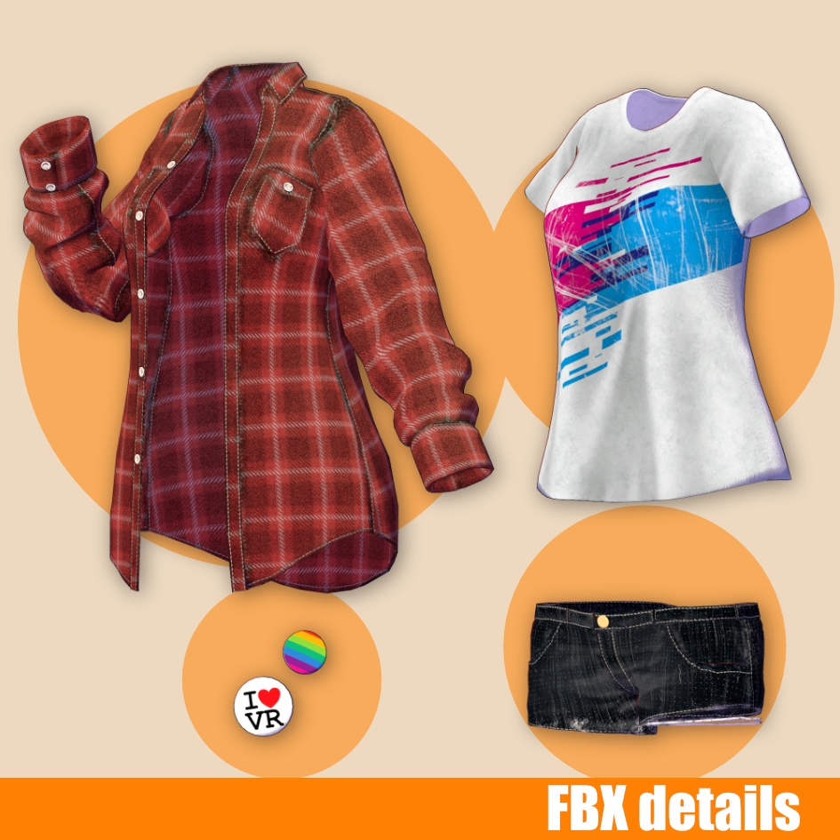 8アバター対応 Casual Outfit Set/リィンブラウ 桔梗 リセ 舞夜 ルーナリット 萌 紫空 ナナセ