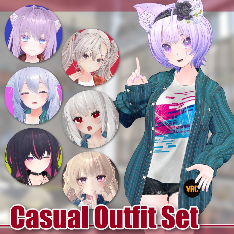 7アバター対応 Casual Outfit Set／リィンブラウ 桔梗 リセ 舞夜