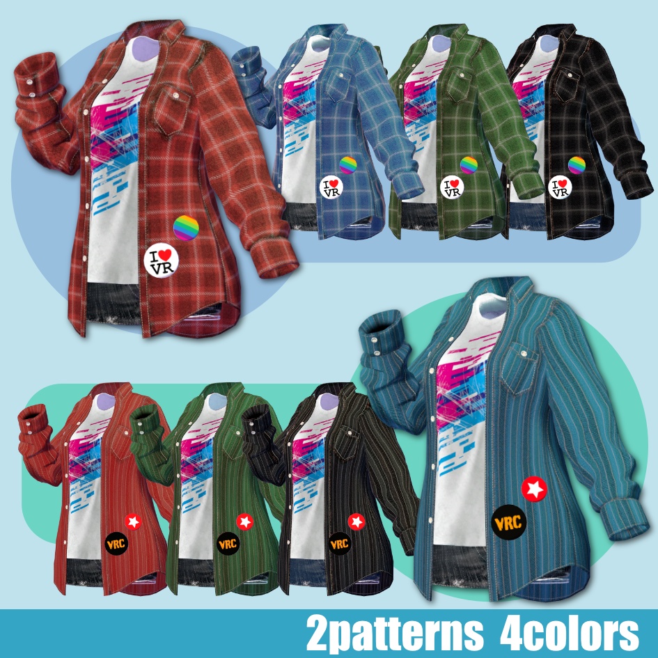 8アバター対応 Casual Outfit Set/リィンブラウ 桔梗 リセ 舞夜 ルーナリット 萌 紫空 ナナセ