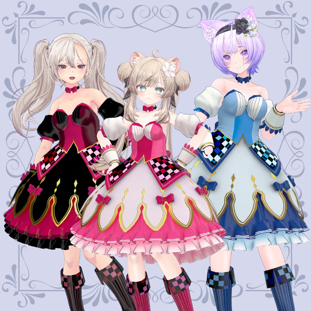 9アバター対応 Simple Dress(フルアバターセット)