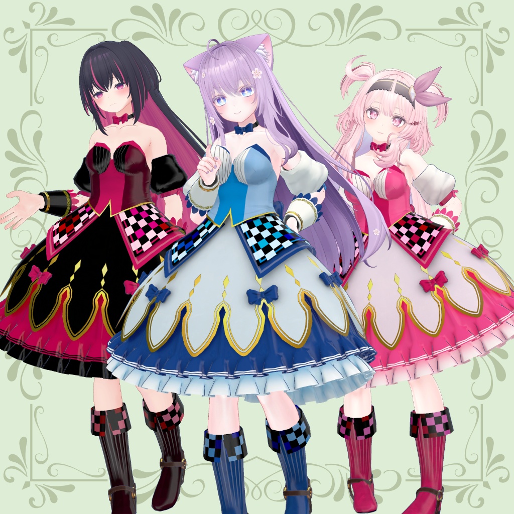 9アバター対応 Simple Dress(フルアバターセット)