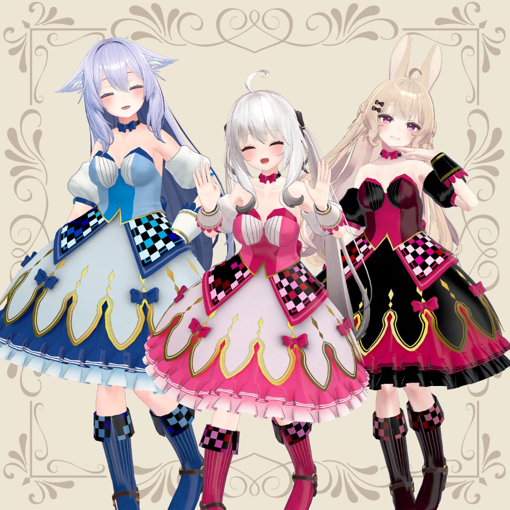 9アバター対応 Simple Dress(フルアバターセット)