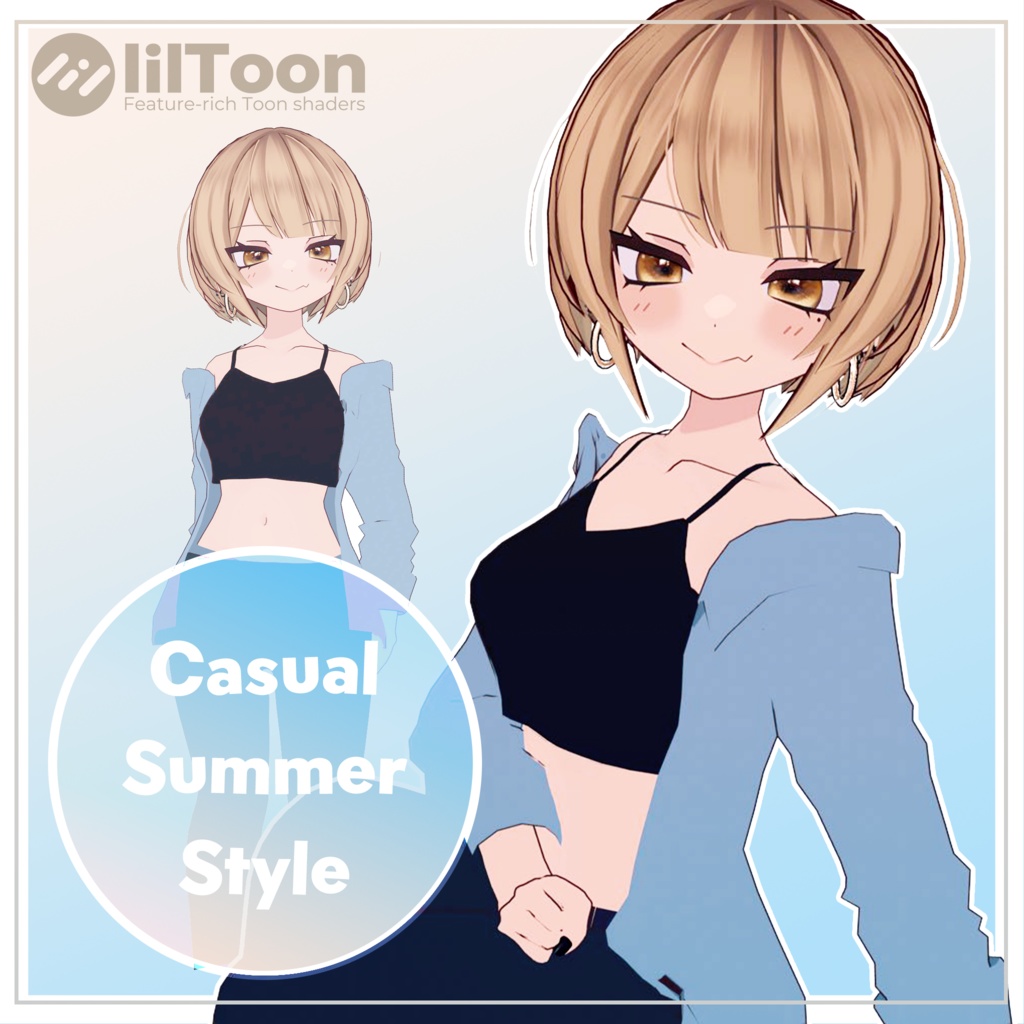 ✨️SALE♥50%OFF✨️【MA対応🏖️】凪夜瑠璃・マヌカ対応♡CasualSummerStyle【VRChat想定】