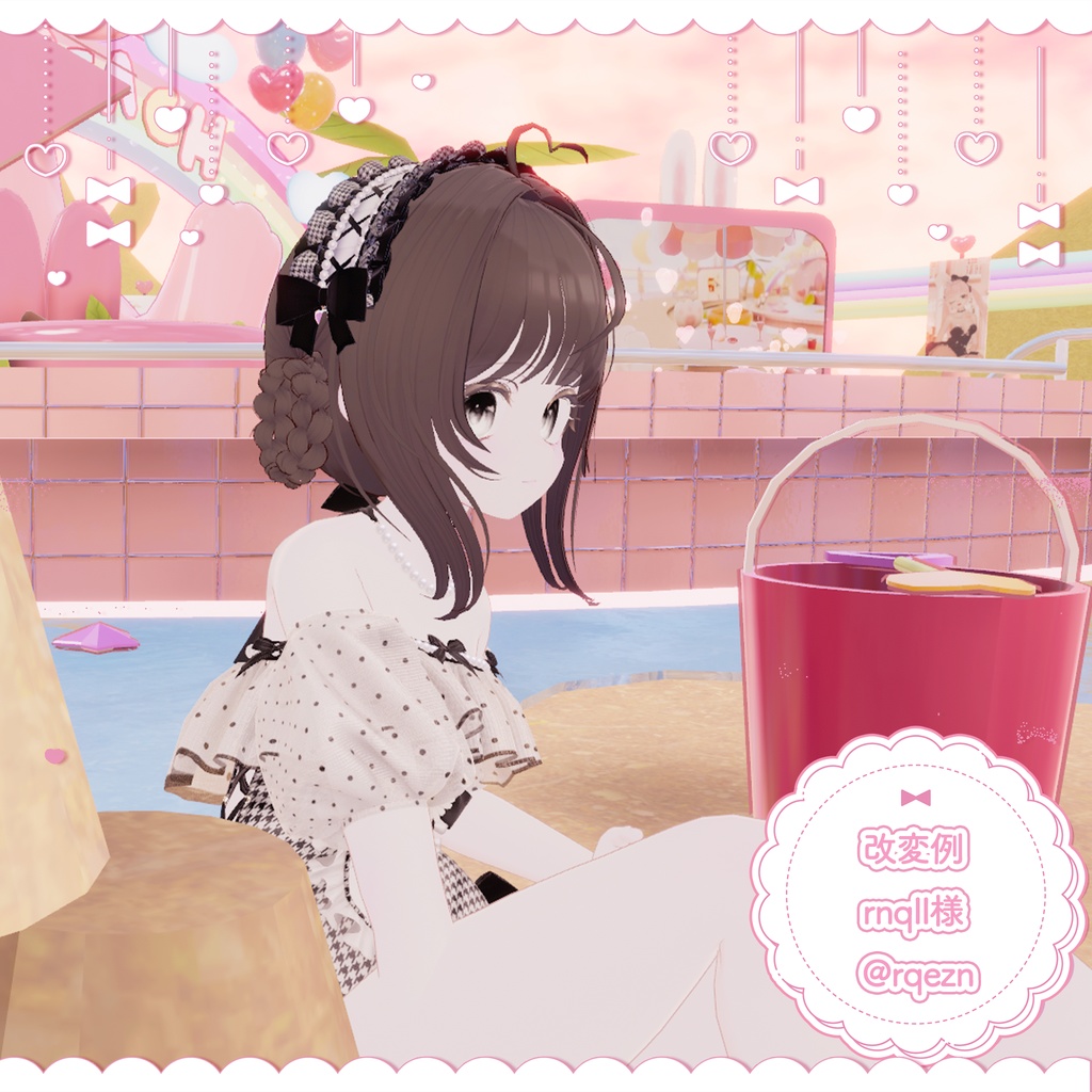🌟半額セール🌟【MA対応】🎀SugarRibbon HeadDress🎀【VRChat想定】 #marblepouch