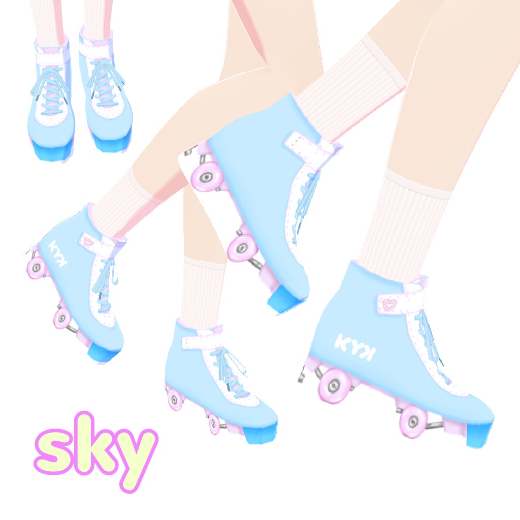 【Vroid,無料,free】ローラースケート roller skate shoes(無料版あり)