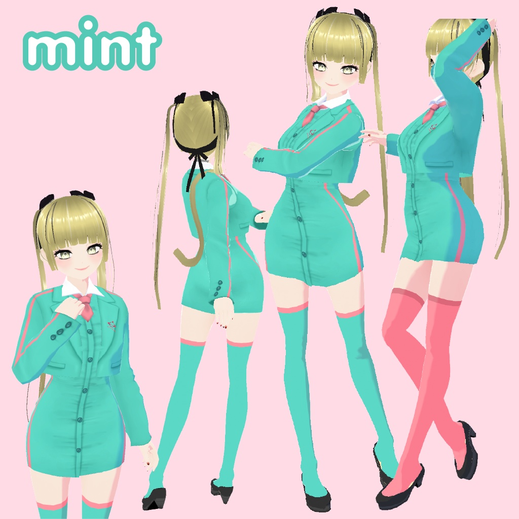 【Vroid】9種類スーツセット,ユニフォーム, 個別購入可能, 9 types of suits Uniform