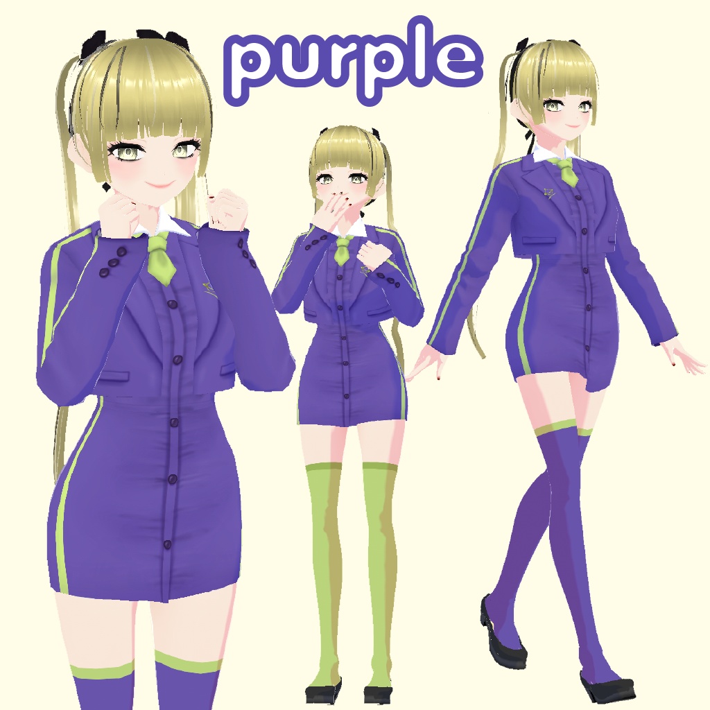 【Vroid】9種類スーツセット,ユニフォーム, 個別購入可能, 9 types of suits Uniform