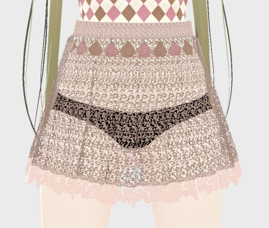 【Vroid】 カーディガン, ミニスカート, タンクトップ ツーピース, チョーカー,ネックレス, nail, ring