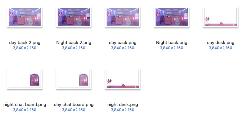 【配信素材】 Vtuber room pink desk set up assets 【Vtuber向け】 Live streaming vtuber background