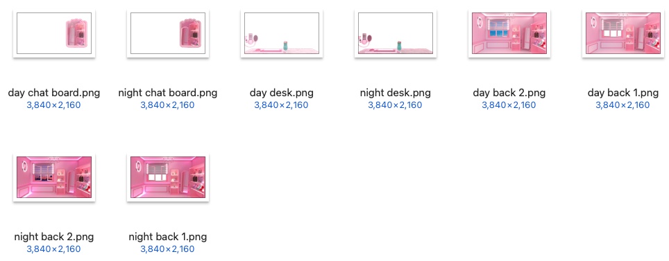 【配信素材】 Vtuber room white pink desk set up assets 【Vtuber向け】 Live streaming vtuber background