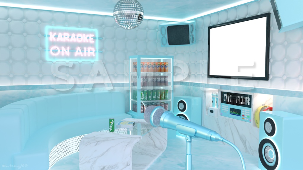 【配信素材】 Vtuber room KARAOKE (5color) set up assets 【Vtuber向け】 Live streaming vtuber background / カラオケ / 노래방