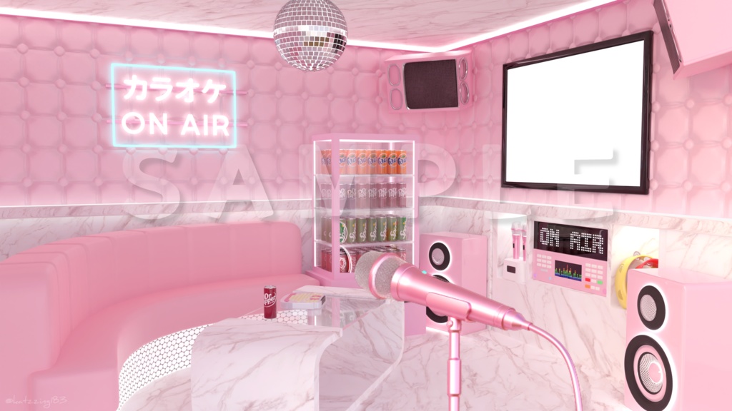 【配信素材】 Vtuber room KARAOKE (5color) set up assets 【Vtuber向け】 Live streaming vtuber background / カラオケ / 노래방