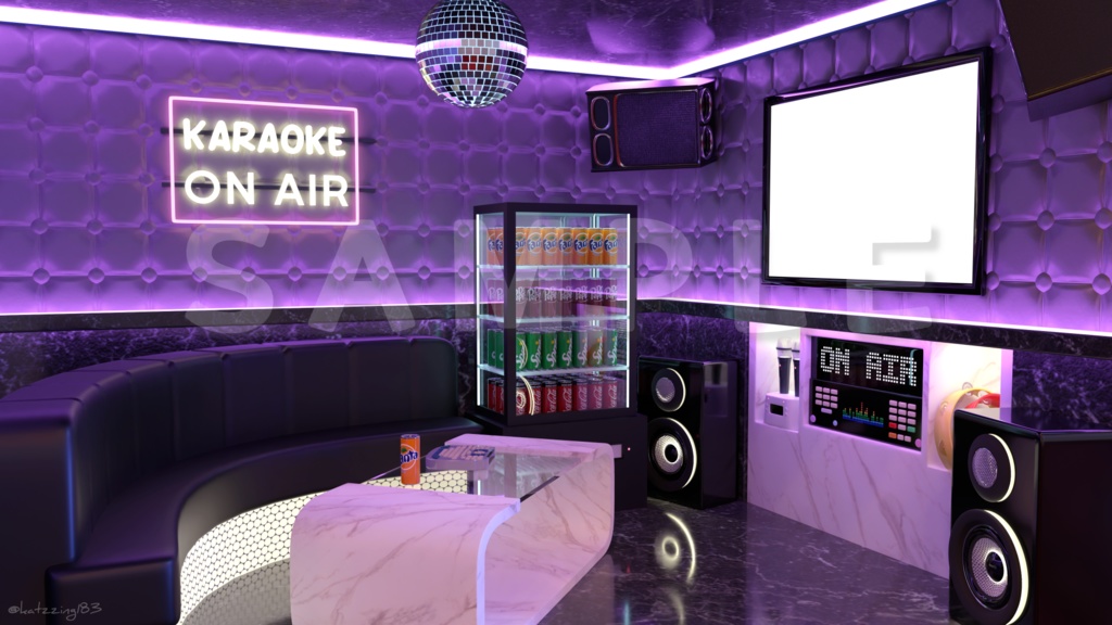 【配信素材】 Vtuber room KARAOKE (5color) set up assets 【Vtuber向け】 Live streaming vtuber background / カラオケ / 노래방