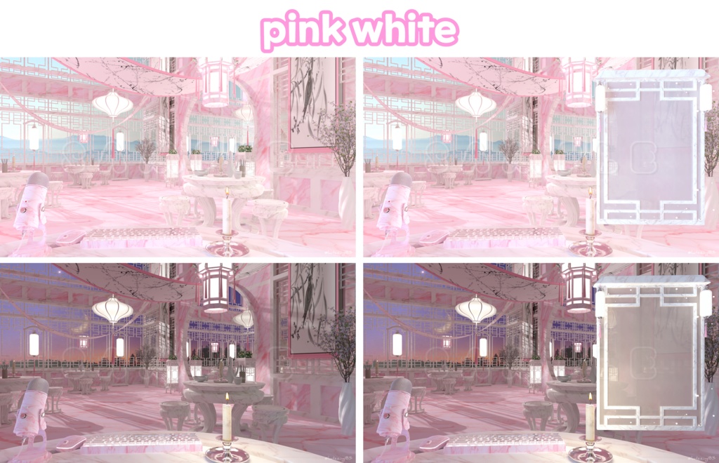 【配信素材】(14color)Vtuber room Oriental style room set up assets 【Vtuber向け】 Live streaming vtuber background / 동양풍 배경