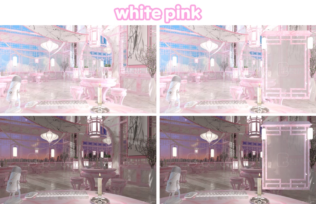 【配信素材】(14color)Vtuber room Oriental style room set up assets 【Vtuber向け】 Live streaming vtuber background / 동양풍 배경