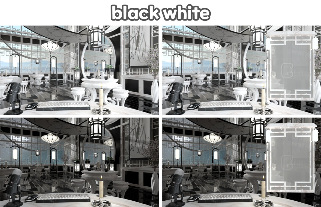 【配信素材】(14color)Vtuber room Oriental style room set up assets 【Vtuber向け】 Live streaming vtuber background / 동양풍 배경