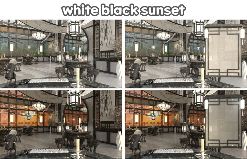 【配信素材】(14color)Vtuber room Oriental style room set up assets 【Vtuber向け】 Live streaming vtuber background / 동양풍 배경