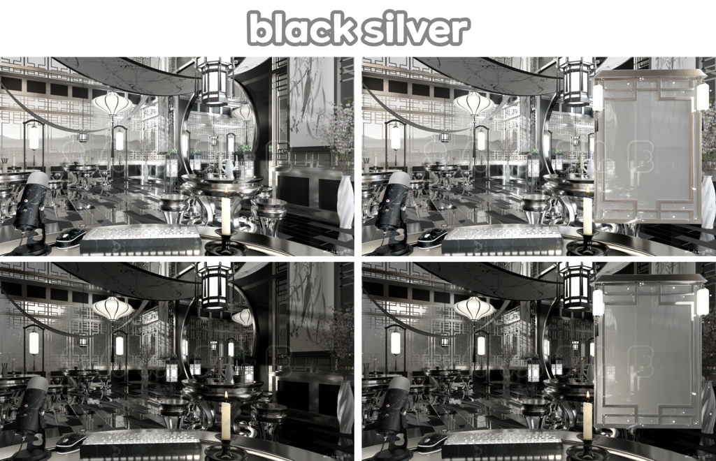 【配信素材】(14color)Vtuber room Oriental style room set up assets 【Vtuber向け】 Live streaming vtuber background / 동양풍 배경