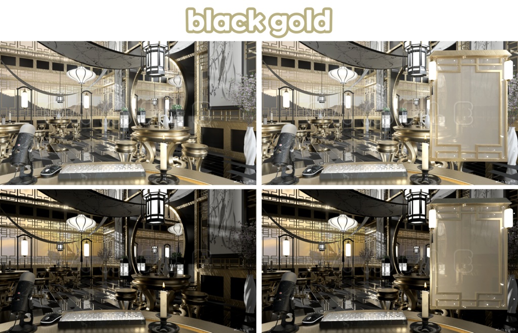 【配信素材】(14color)Vtuber room Oriental style room set up assets 【Vtuber向け】 Live streaming vtuber background / 동양풍 배경