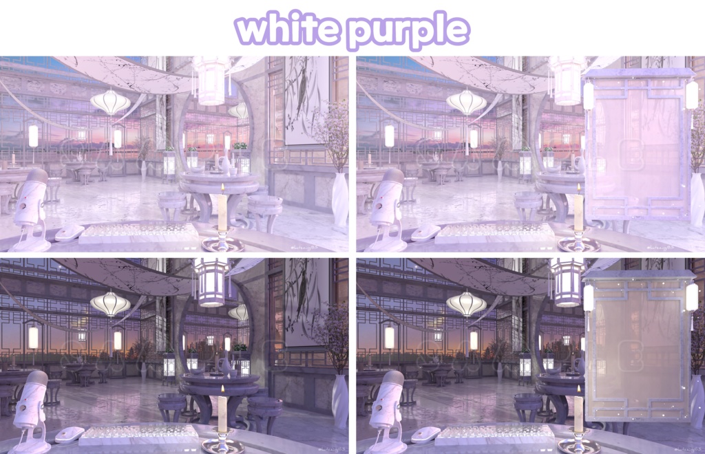 【配信素材】(14color)Vtuber room Oriental style room set up assets 【Vtuber向け】 Live streaming vtuber background / 동양풍 배경