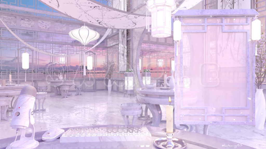 【配信素材】(14color)Vtuber room Oriental style room set up assets 【Vtuber向け】 Live streaming vtuber background / 동양풍 배경