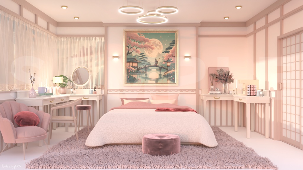 【配信素材】 girl's room 4k vtuber Live streaming background 【Vtuber向け】