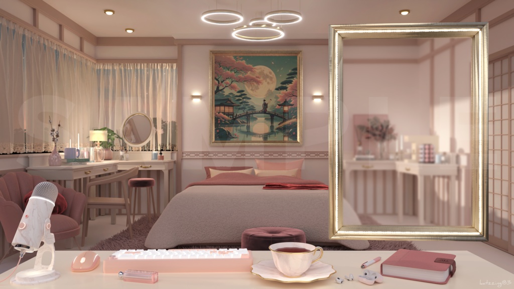 【配信素材】 girl's room 4k vtuber Live streaming background 【Vtuber向け】