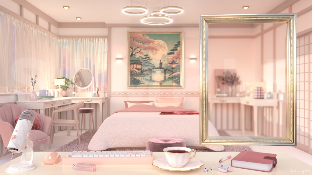 【配信素材】 girl's room 4k vtuber Live streaming background 【Vtuber向け】