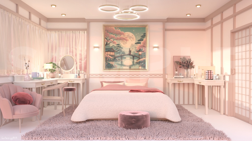 【配信素材】 girl's room 4k vtuber Live streaming background 【Vtuber向け】