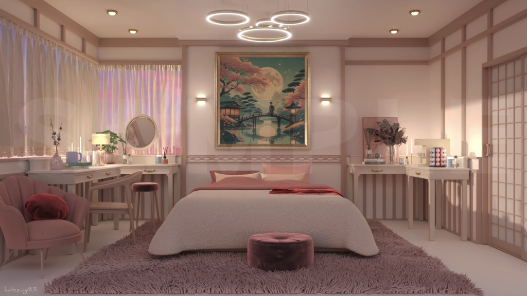 【配信素材】 girl's room 4k vtuber Live streaming background 【Vtuber向け】