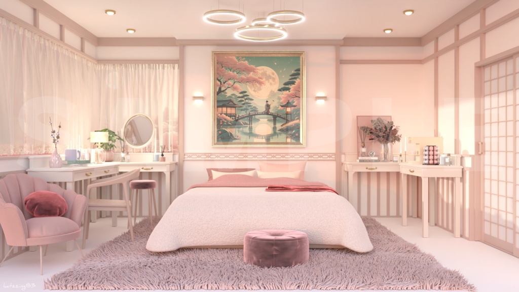 【配信素材】 girl's room 4k vtuber Live streaming background 【Vtuber向け】