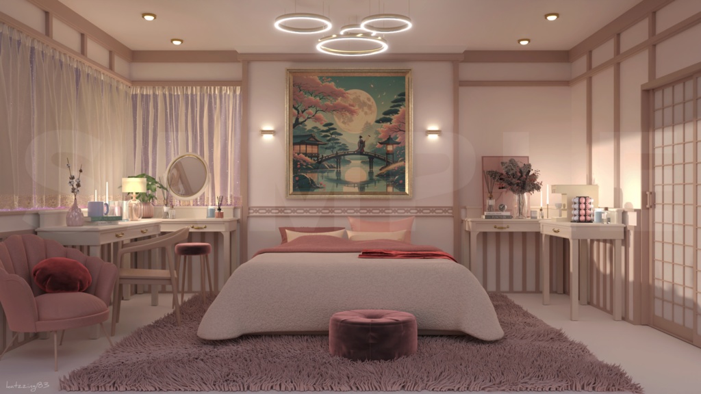 【配信素材】 girl's room 4k vtuber Live streaming background 【Vtuber向け】