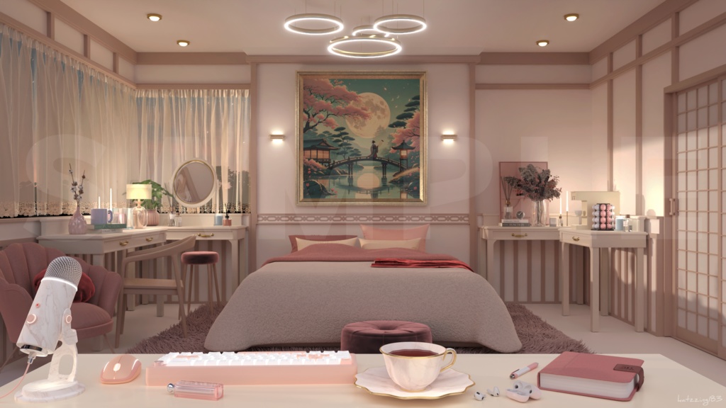 【配信素材】 girl's room 4k vtuber Live streaming background 【Vtuber向け】