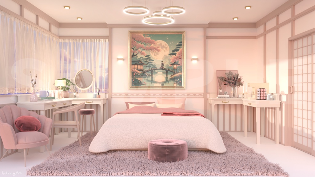 【配信素材】 girl's room 4k vtuber Live streaming background 【Vtuber向け】