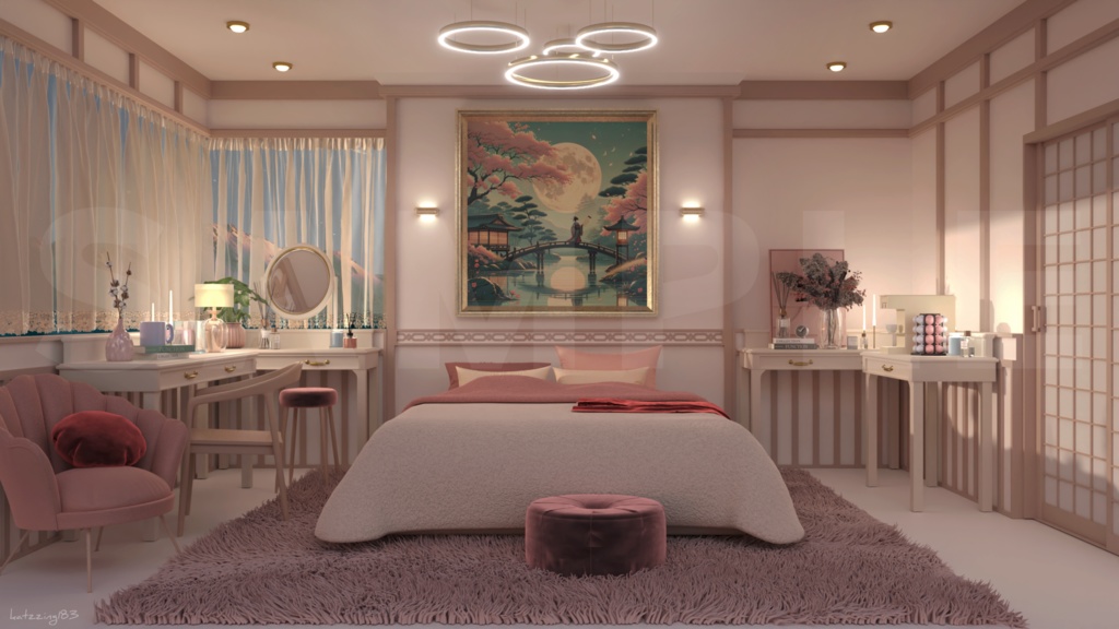 【配信素材】 girl's room 4k vtuber Live streaming background 【Vtuber向け】