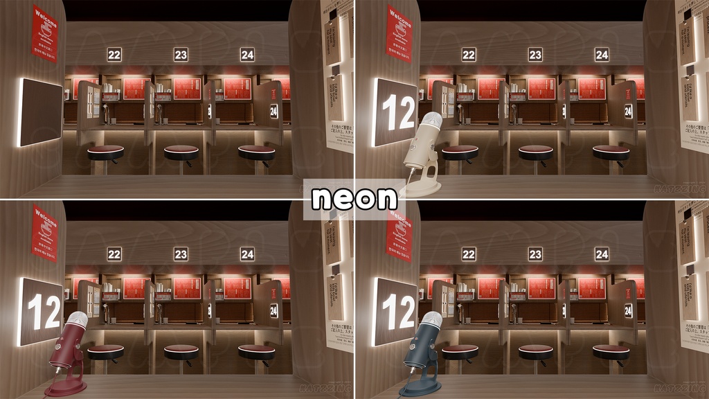 【配信素材】Ramen Shop (standard / night / neon) VTuber Live Streaming Background【Vtuber向け】