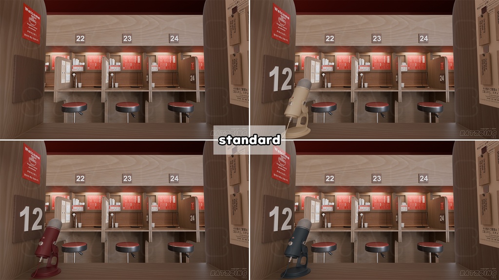 【配信素材】Ramen Shop (standard / night / neon) VTuber Live Streaming Background【Vtuber向け】