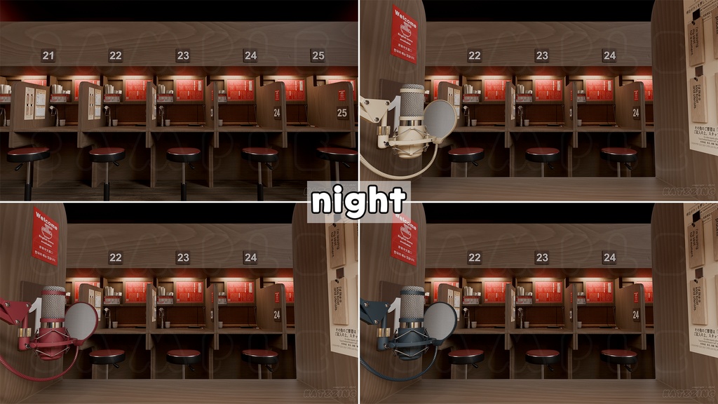 【配信素材】Ramen Shop (standard / night / neon) VTuber Live Streaming Background【Vtuber向け】