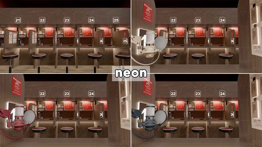 【配信素材】Ramen Shop (standard / night / neon) VTuber Live Streaming Background【Vtuber向け】