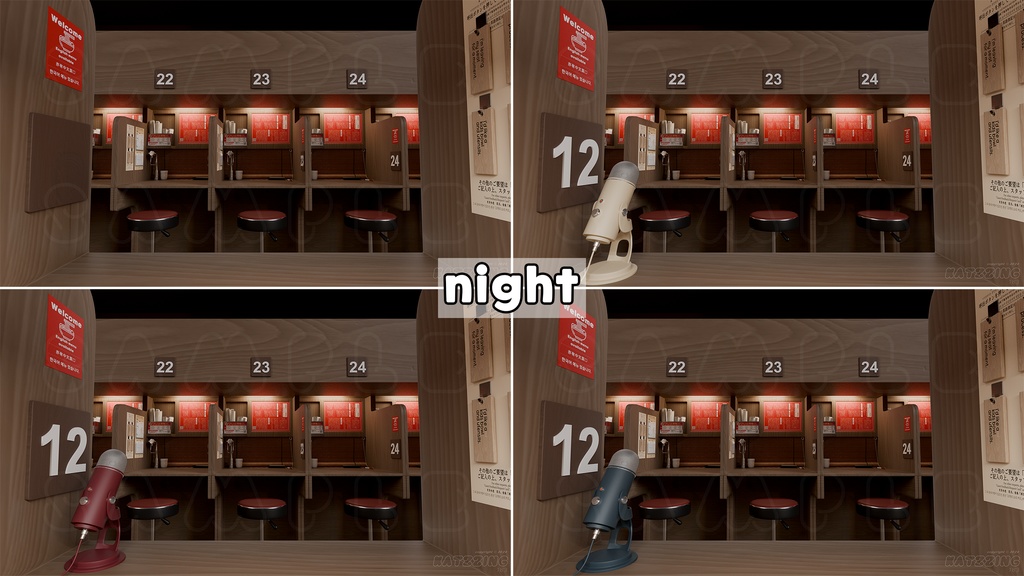 【配信素材】Ramen Shop (standard / night / neon) VTuber Live Streaming Background【Vtuber向け】