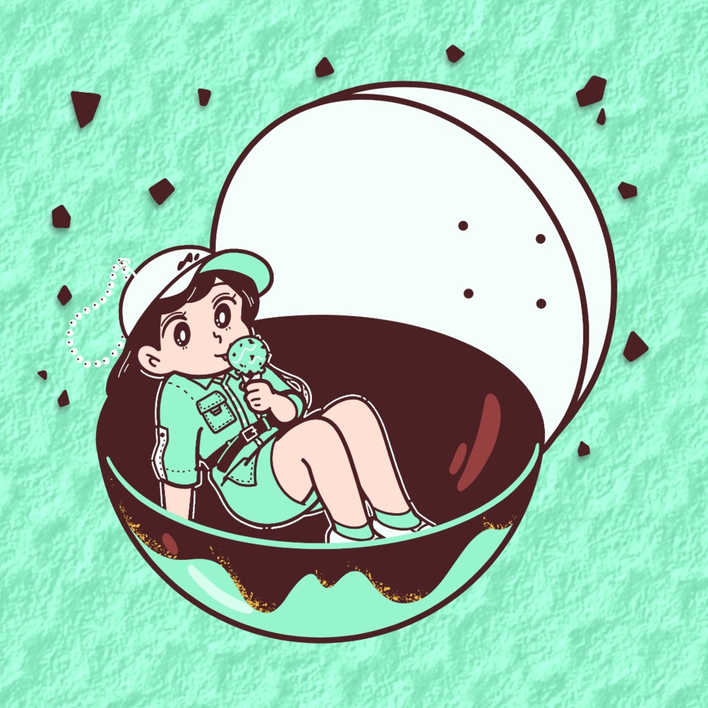 チョコミント缶ミラー