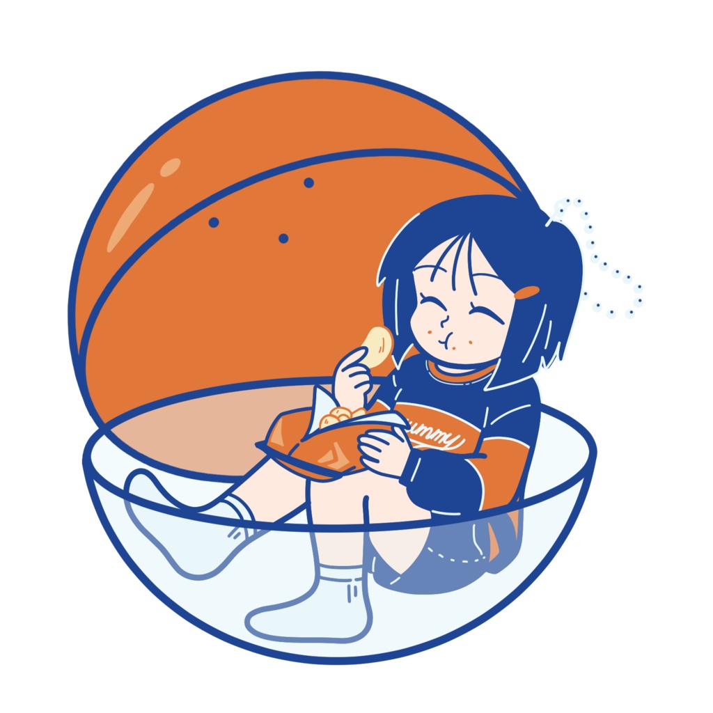 ポテチワンポイントパーカー(ネイビー/ブラック/グレー)