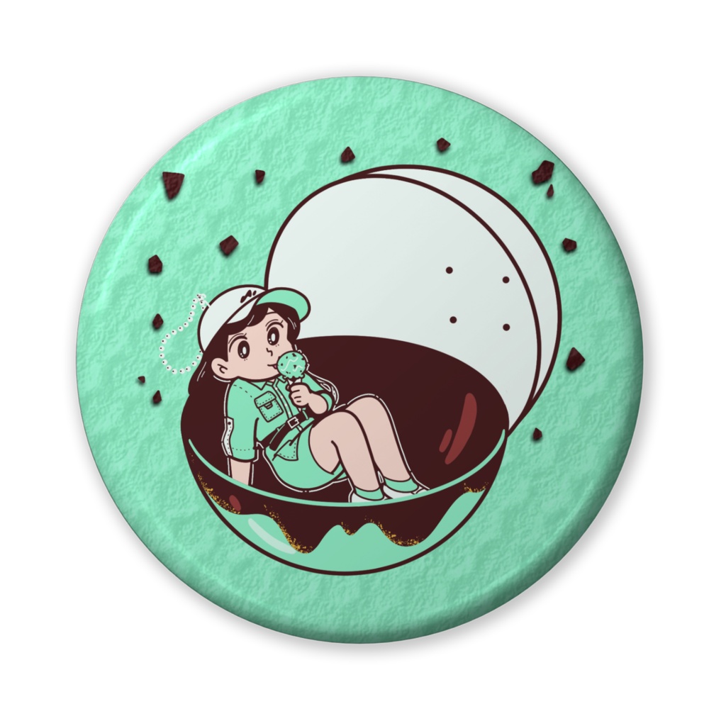 チョコミントアイスBIG缶バッジ