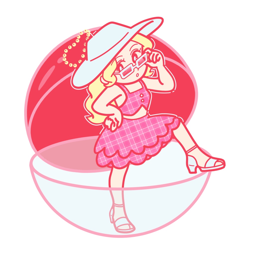 ピンクの女の子イラストパーカー(ホワイト)