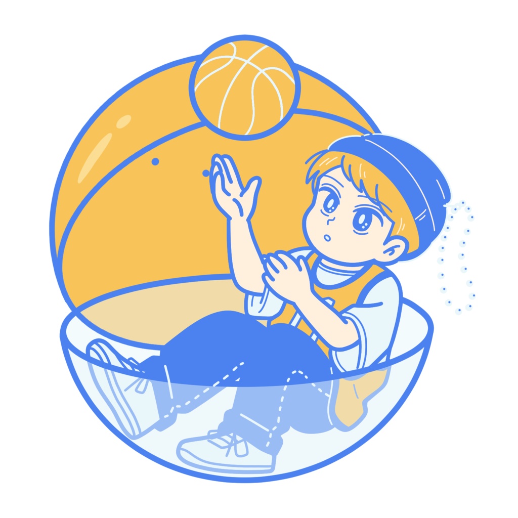 バスケ少年ワンポイントラグランT